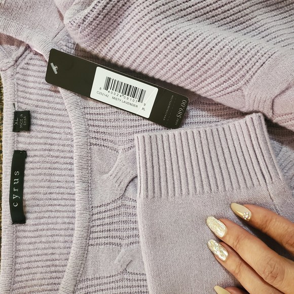 NWT Cyrus Lavender Mock Cable Comfy Sweater Sz XL - Picture 8 of 9